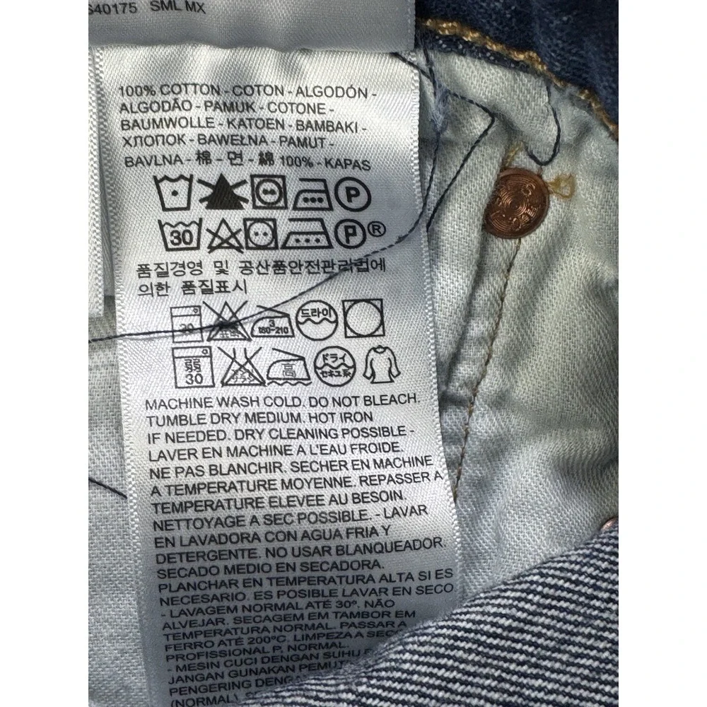 Levis 501 Jeans Men 30x32 Blue Distressed Straight Leg Button Fly‎ Denim